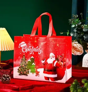 Sac cadeau Noel : deux modèles pour préparer vos surprises - rouge - grand
