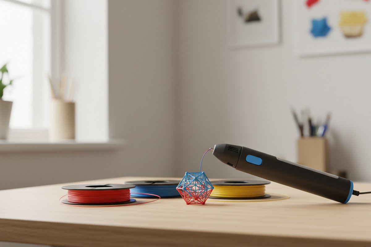 Stylo 3D en action sur plan de travail