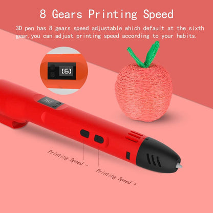 Stylo 3D enfant Créa-Max compatible ABS et PLA, plage de température 60 à 245 degrés Celsius, moulin en filament coloré