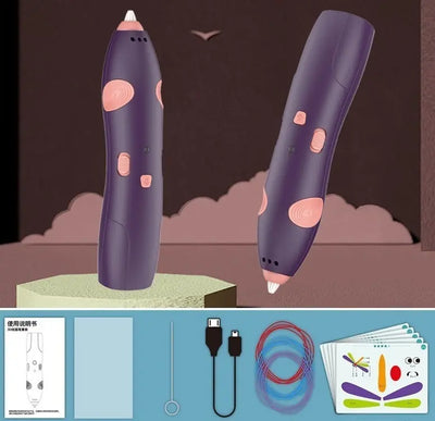 Stylo 3D enfant Créa-Mini™ — basse température ≤ 40°C, sans fil, 1 bouton, dès 3 ans