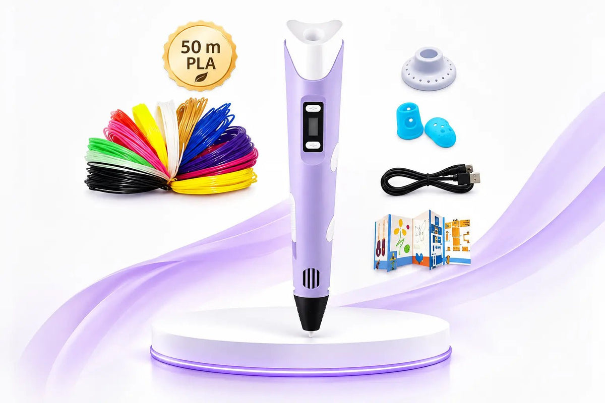 Pack stylo 3D enfant violet plus filament PLA 