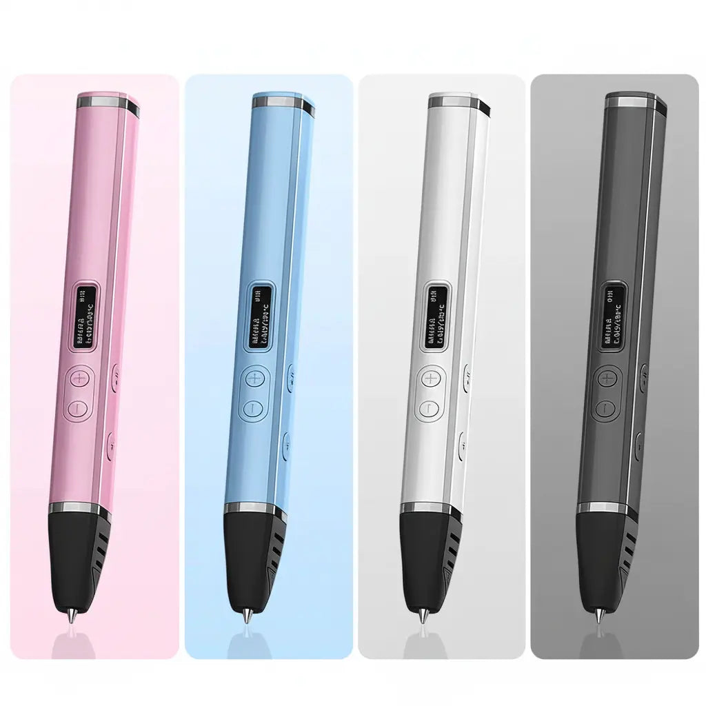 Stylo 3D enfant Créatif-Pro disponible en 4 couleurs gris blanc rose bleu