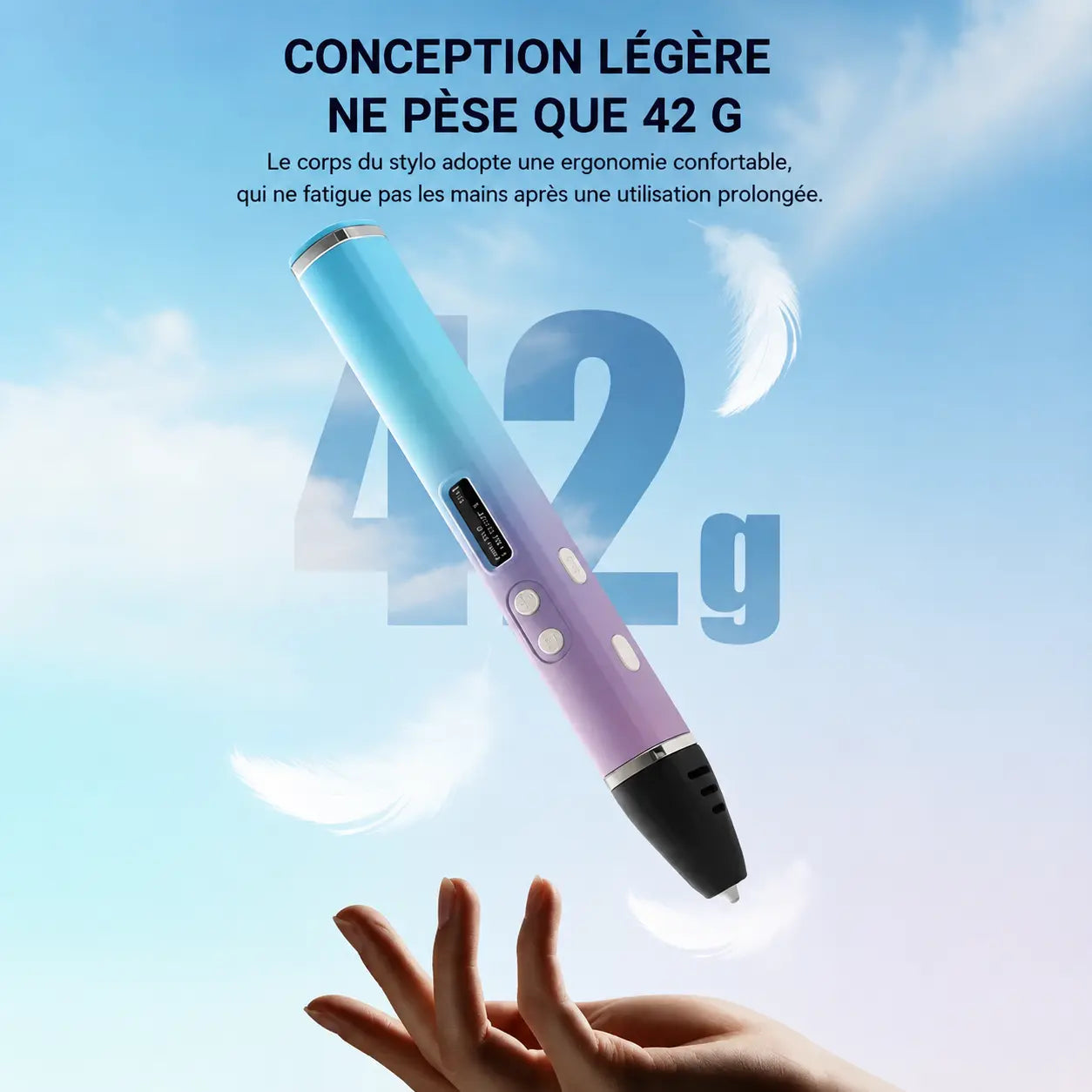 Stylo 3D enfant Curio-Art 42 g conception légère ergonomique