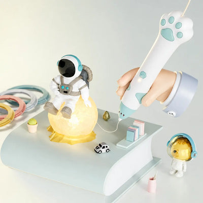 Stylo 3D enfant design chat — patte de chat PCL 40 degres, batterie 45min, des 6 ans