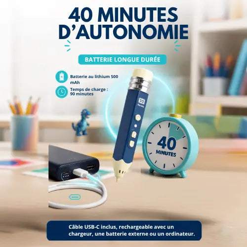 Stylo 3D enfant PCL apprentissage STEM — progresser du tracé guidé à la création libre dès 5 ans