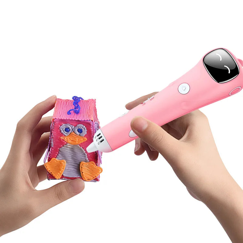 Création 3D pingouin réalisée avec stylo basse température enfant