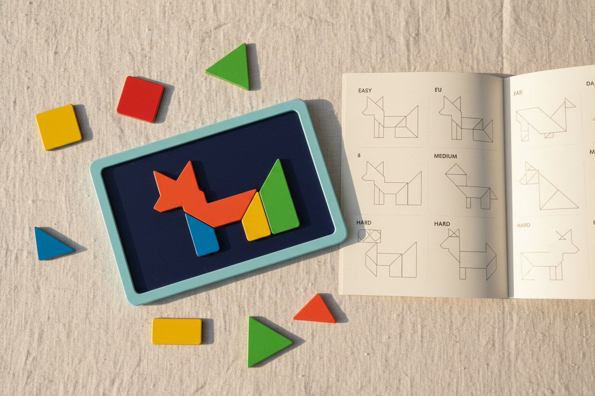 Tangram magnétique avec livret de modèles