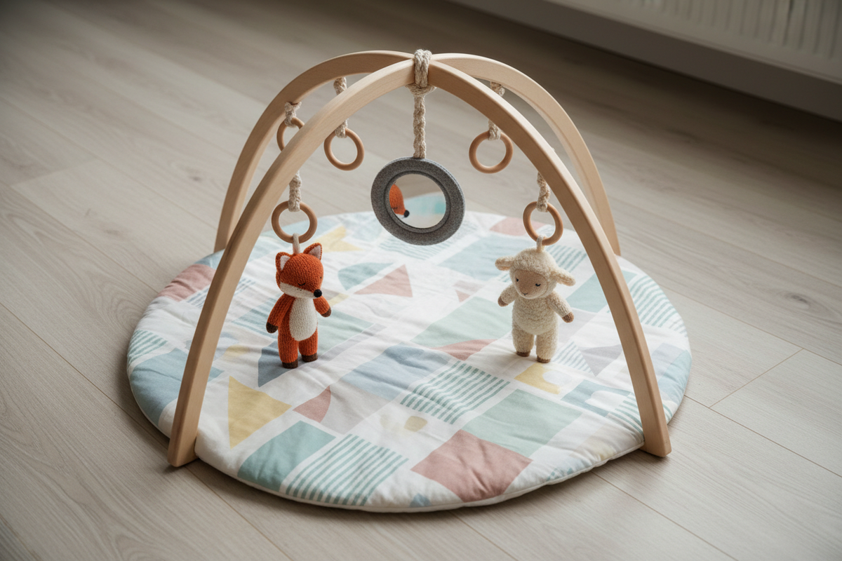 Tapis d'éveil avec arche et jouets suspendus