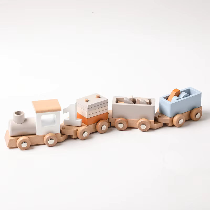 Train en bois d'anniversaire avec blocs numérotés Anniv'Loco - Petit Curio