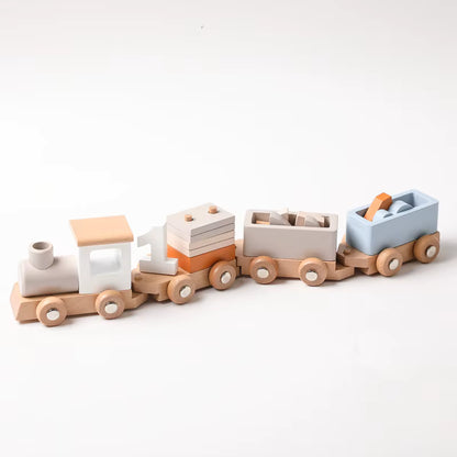 Train en bois d'anniversaire avec blocs numérotés Anniv'Loco - Petit Curio