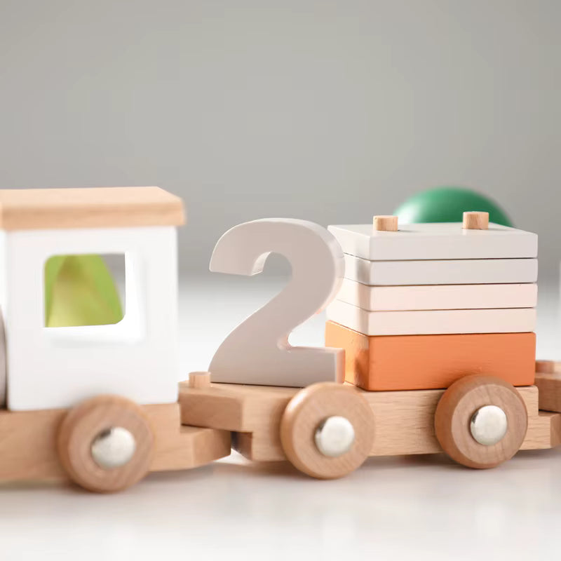 Train en bois d'anniversaire avec blocs numérotés Anniv'Loco - Petit Curio