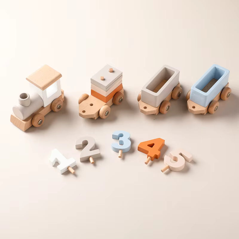 Train en bois d'anniversaire avec blocs numérotés Anniv'Loco - Petit Curio