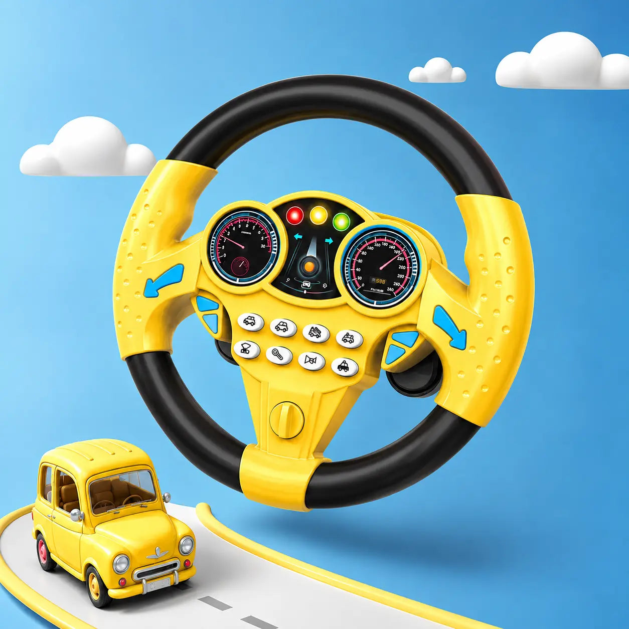 Volant d'imitation pour enfant avec lumières et son Volant Magique - Petit Curio