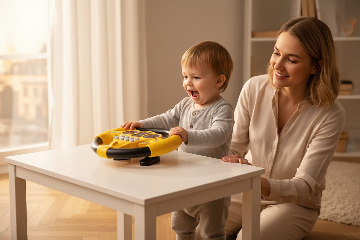 Volant d'imitation pour enfant avec lumières et son Volant Magique - Petit Curio